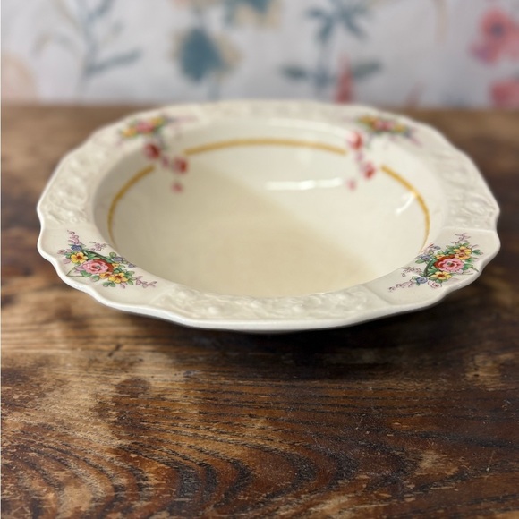Vintage Myott, Son & Co. Floral Earthenware Bowl - Picture 2 of 10